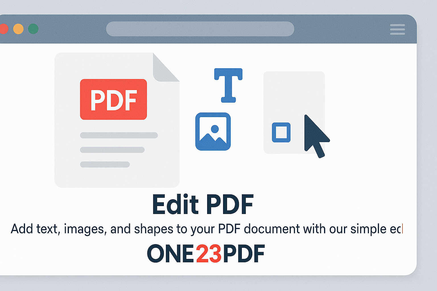 Illustration of a PDF document being edited online