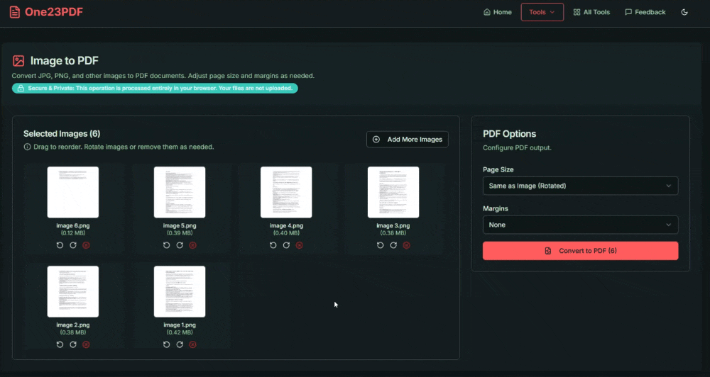 Convert Images to PDF